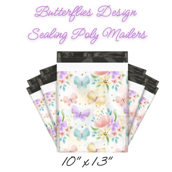 Butterflies Design Sealing Poly Mailers ~ Qty 20 ~ Size 10x13 - Picture 3 of 3